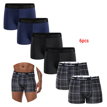 Riolio 6pcs pack Black Boxer Shorts Men Underwear Soft Breathable Male Underpants for Men Homme Boxershorts Slips Panties